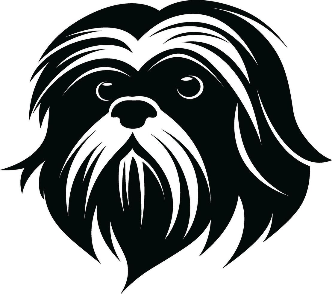 silueta personaje shih tzu perro, linda logo. vector