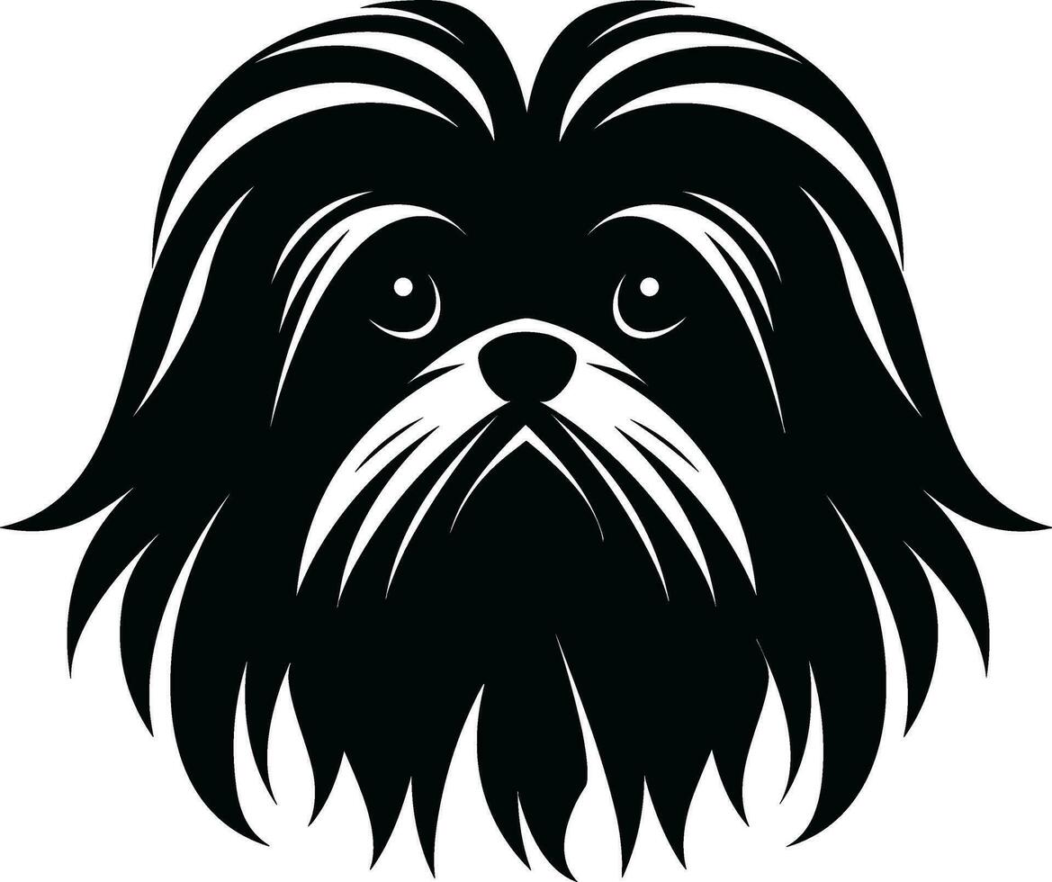 silhouette character shih tzu dog, cute logo. vector