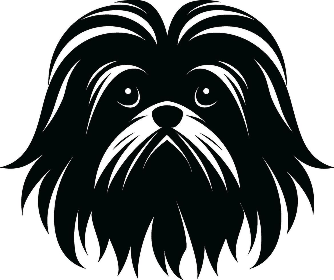 silueta personaje shih tzu perro, linda logo. vector