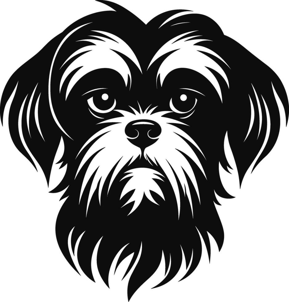 silhouette character shih tzu dog, cute logo. vector