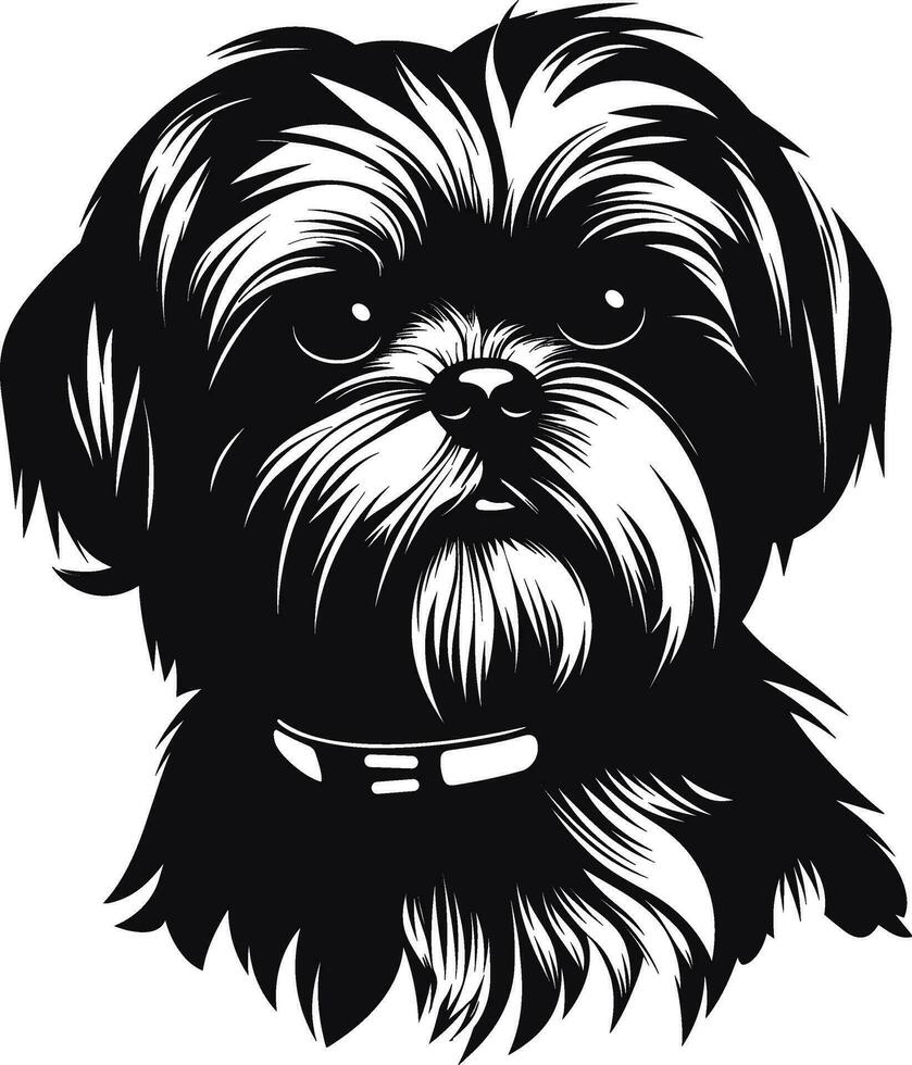 silhouette character shih tzu dog, cute logo. vector