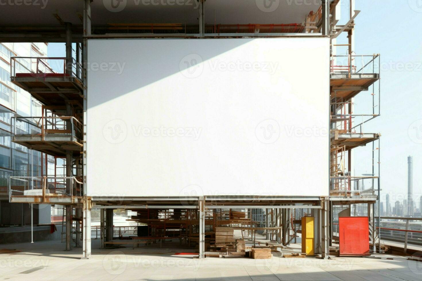 AI generated Construction visualization Scaffold and building mock up for efficient project planning AI Generated photo