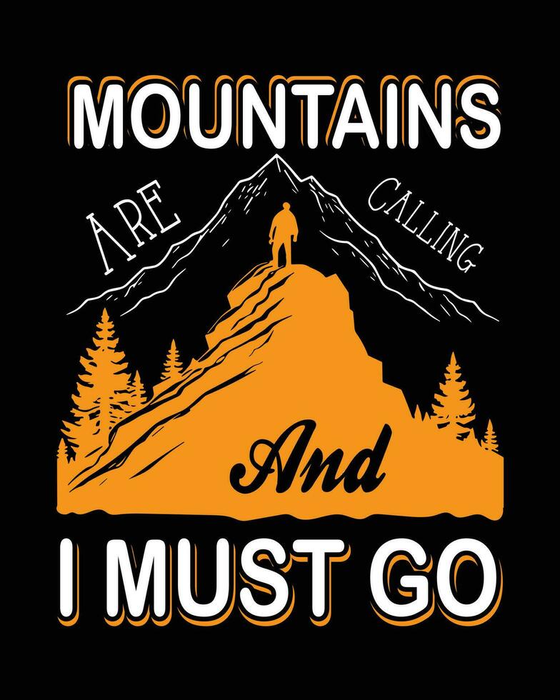 Hiking outdoor T-shirt Design, Hiking tee vector