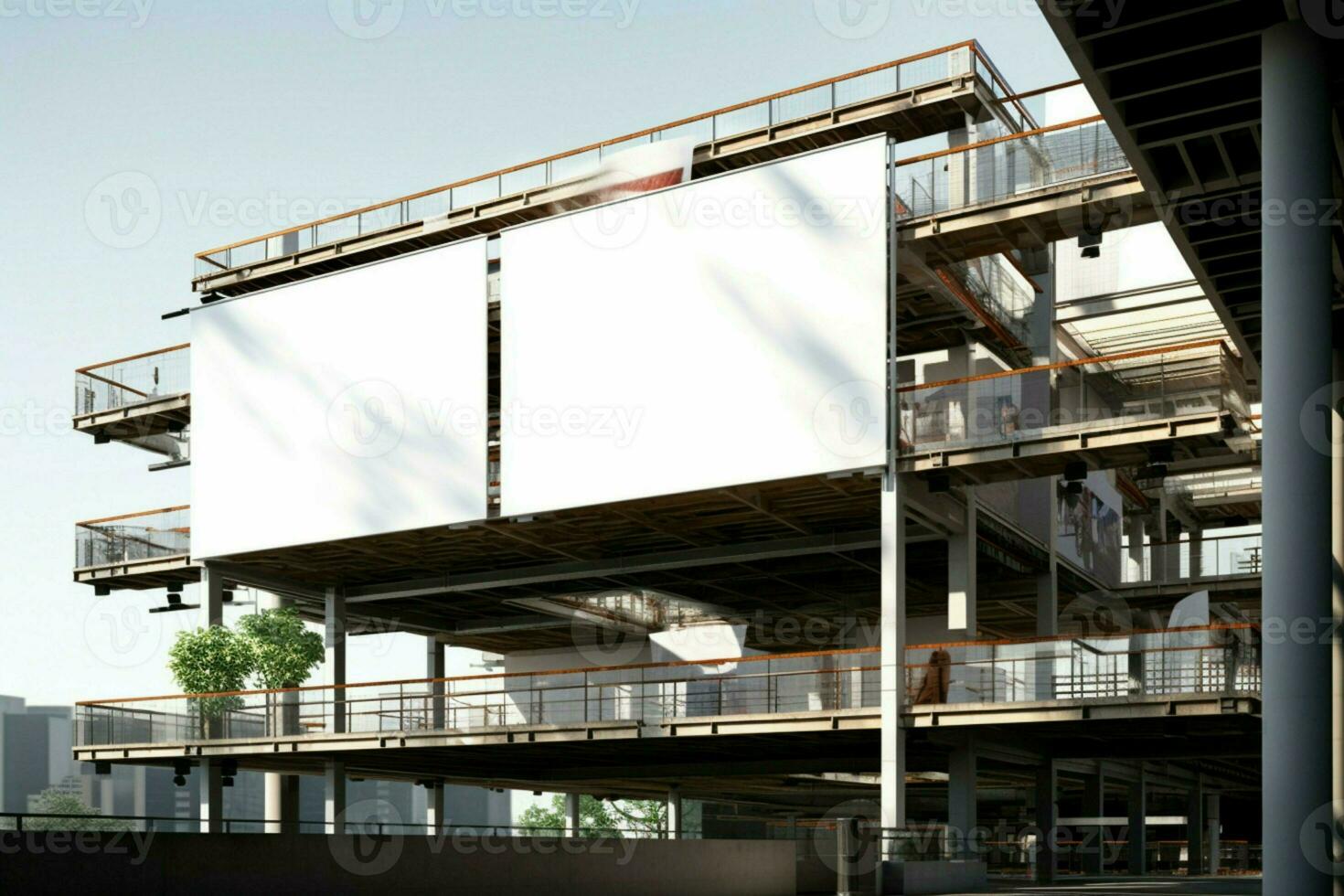 AI generated Construction visualization Scaffold and building mock up for efficient project planning AI Generated photo