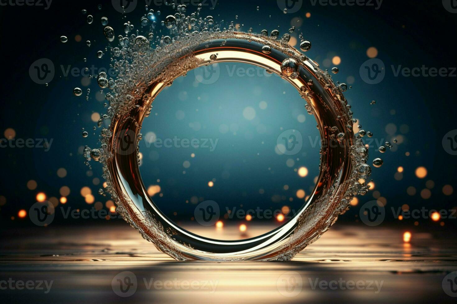 AI generated 3D circle frame a beautiful backdrop to celebrate Merry Christmas and Happy New Year AI Generated photo