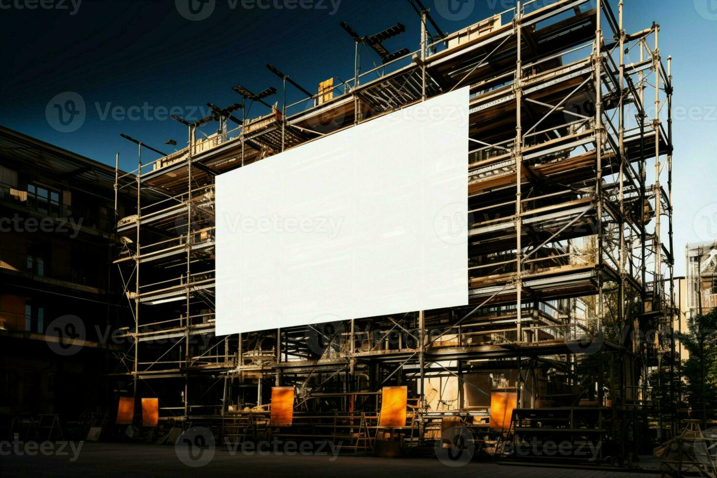 AI generated Construction visualization Scaffold and building mock up for efficient project planning AI Generated photo