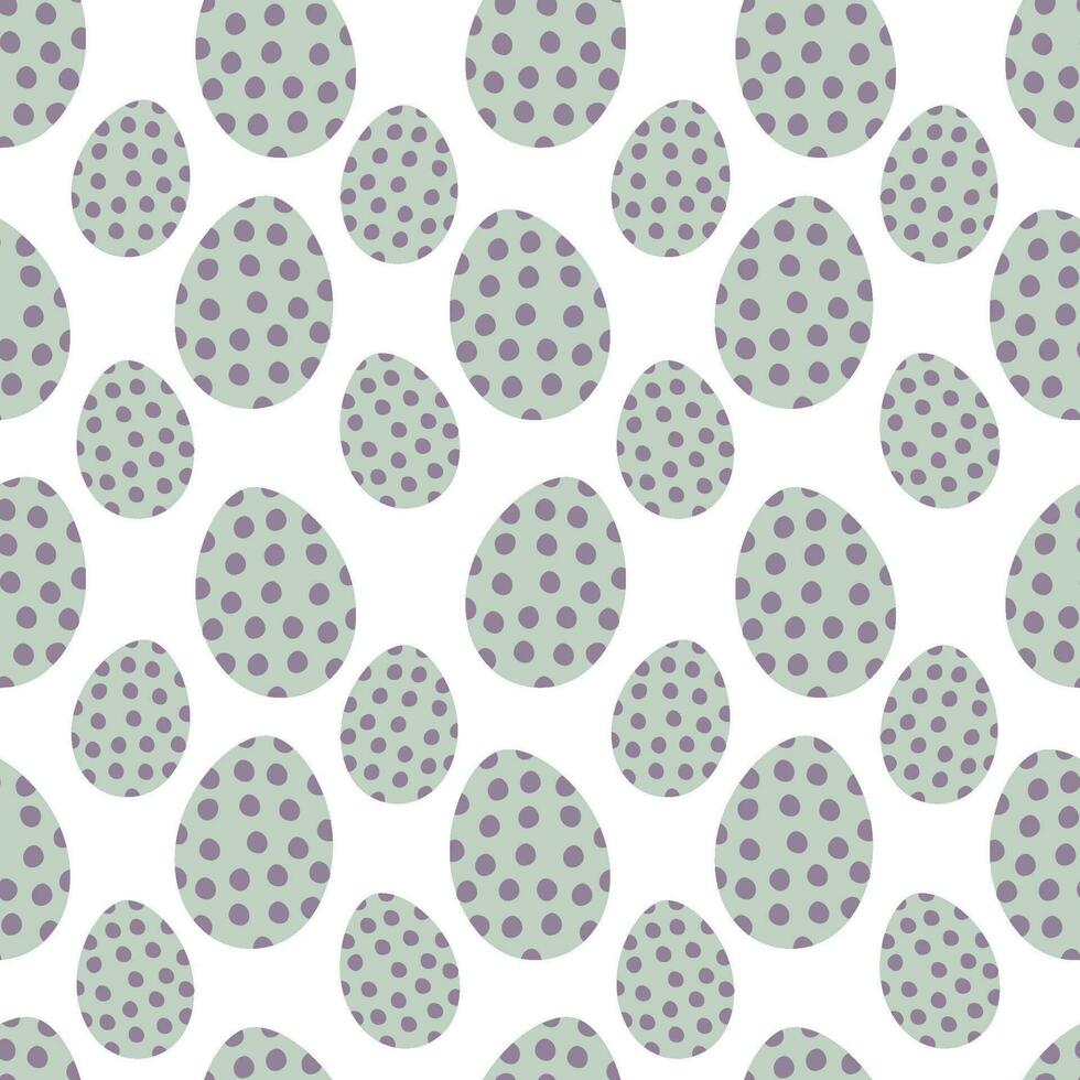 Seamless Easter pattern. Isolated polka dot eggs. For wrapping paper, cards, textiles, backgrounds. vector