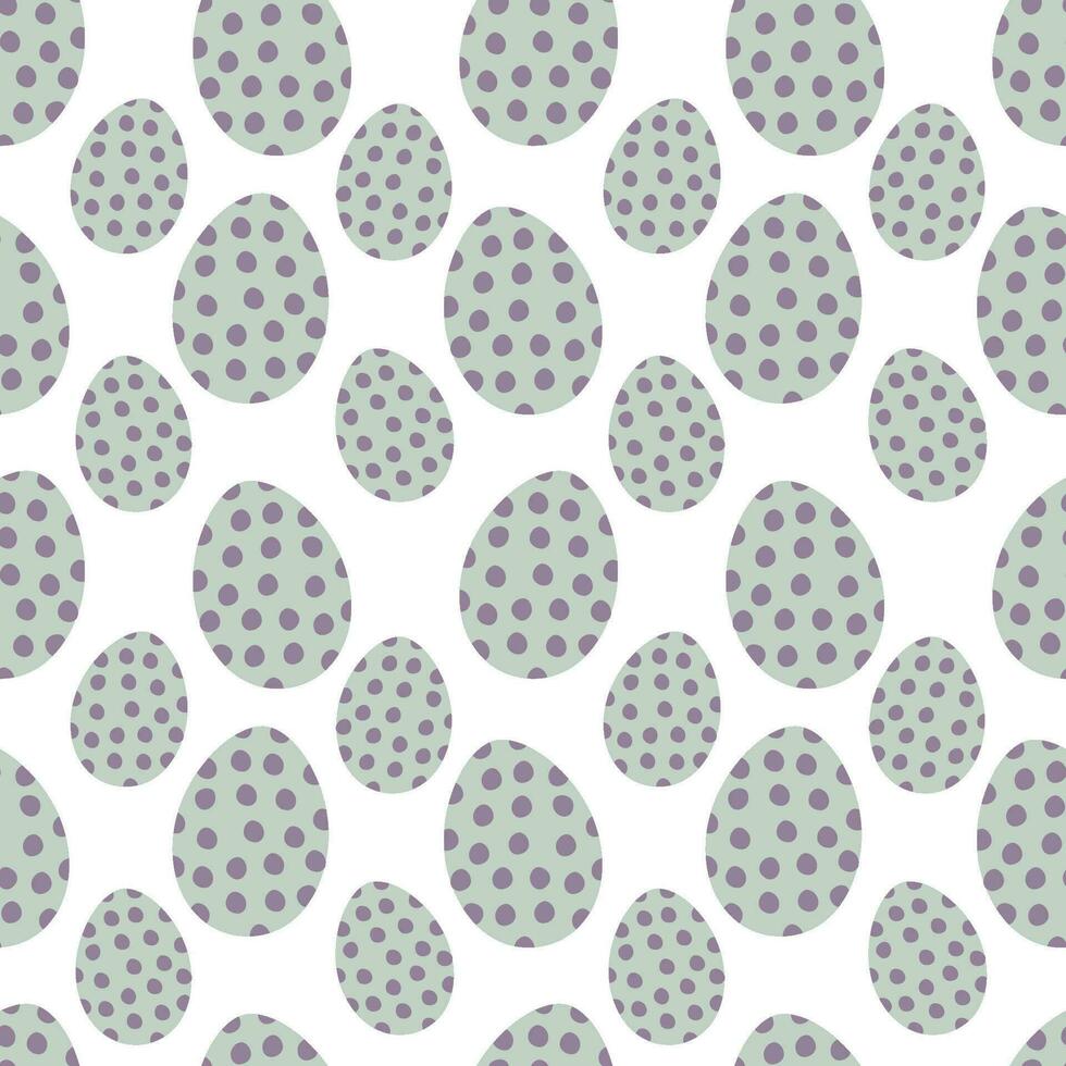 Seamless Easter pattern. Isolated polka dot eggs. For wrapping paper, cards, textiles, backgrounds. vector