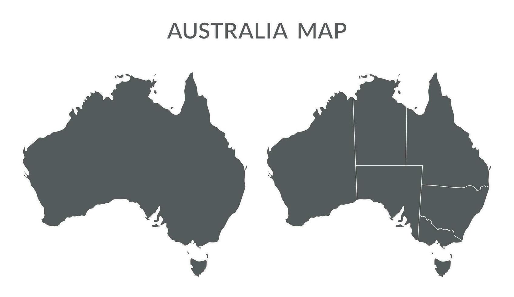 Australia mapa conjunto en gris color vector