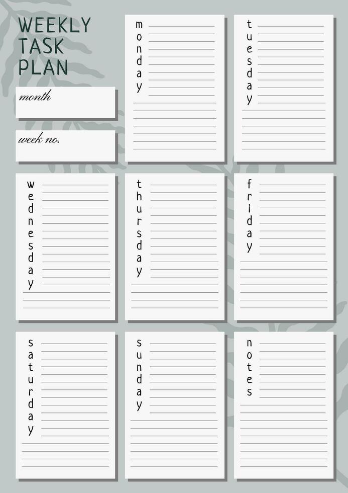 Stationery organizer with place for goals,to do list and notes.Vector vector