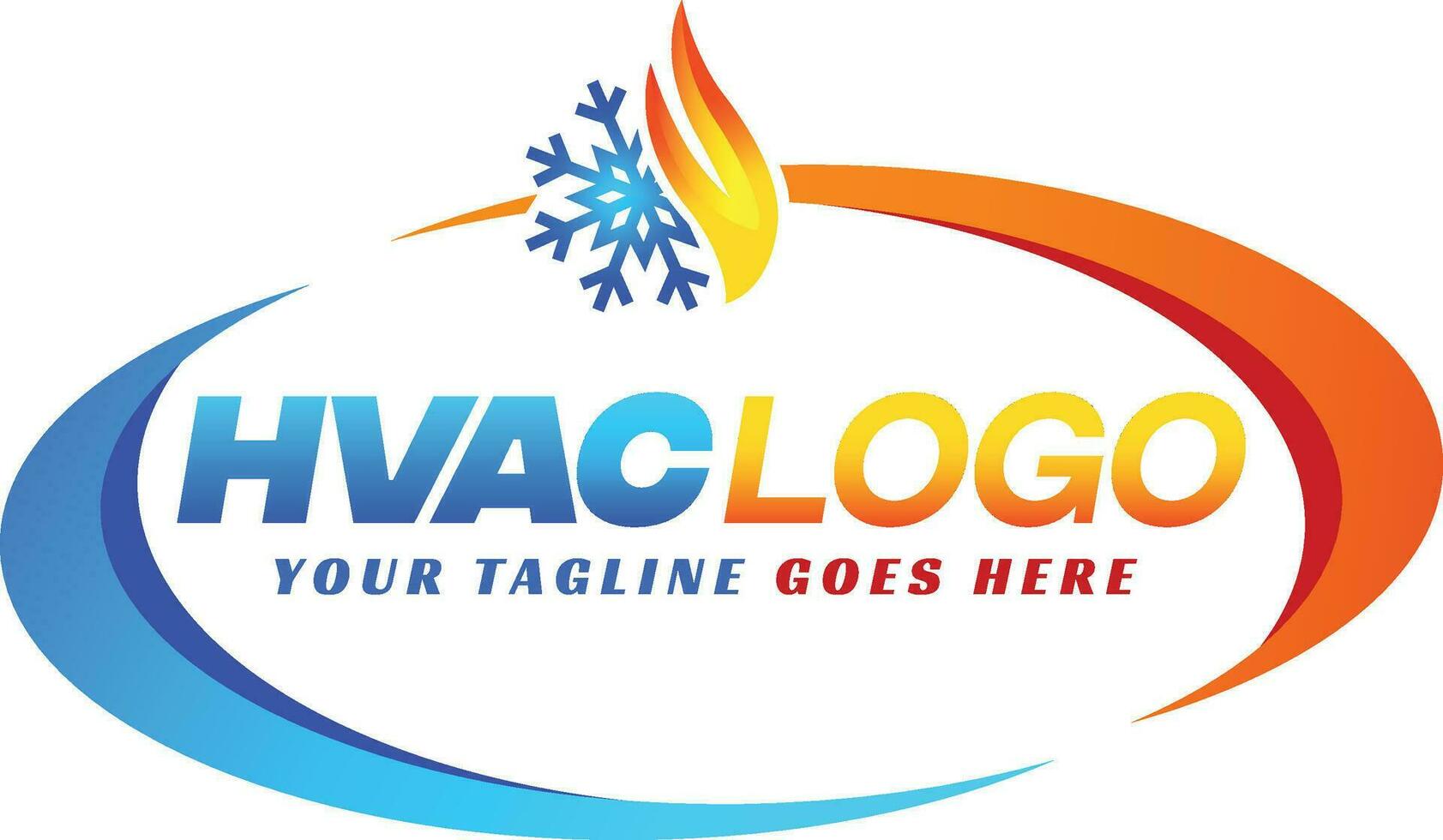 HVAC logo design template vector