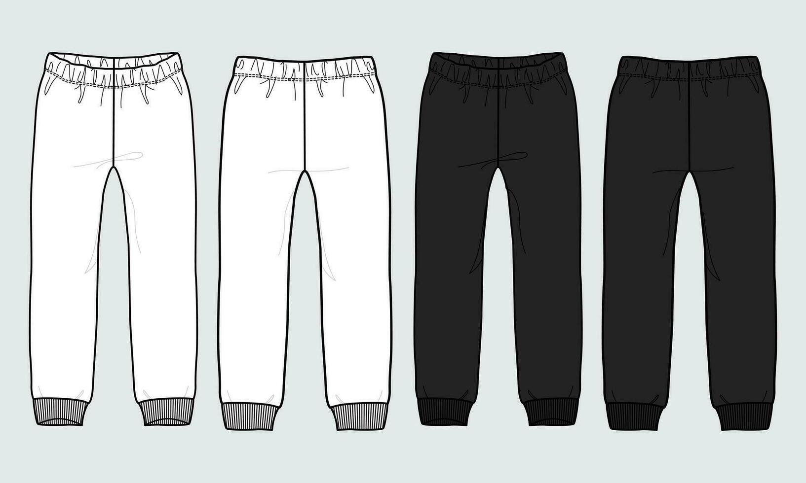 negro y blanco pantalones deportivos vector ilustración modelo para De las mujeres