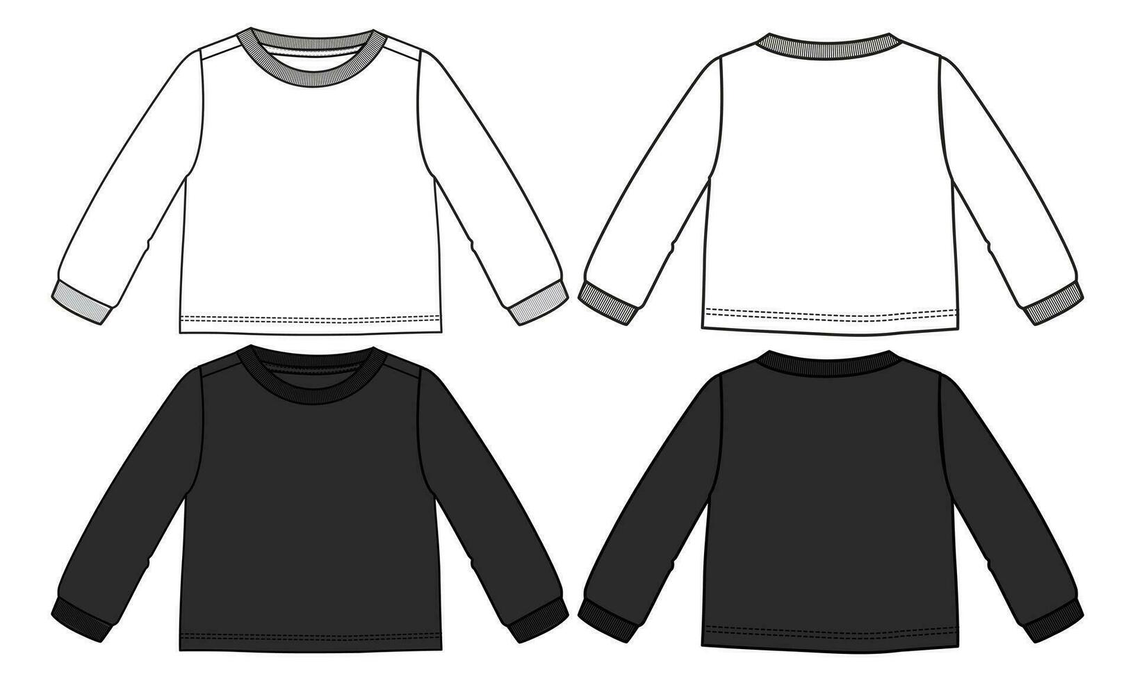 Black and white color T shirt vector illustration template for kids