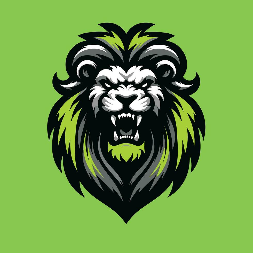 león cabeza logo mascota vector