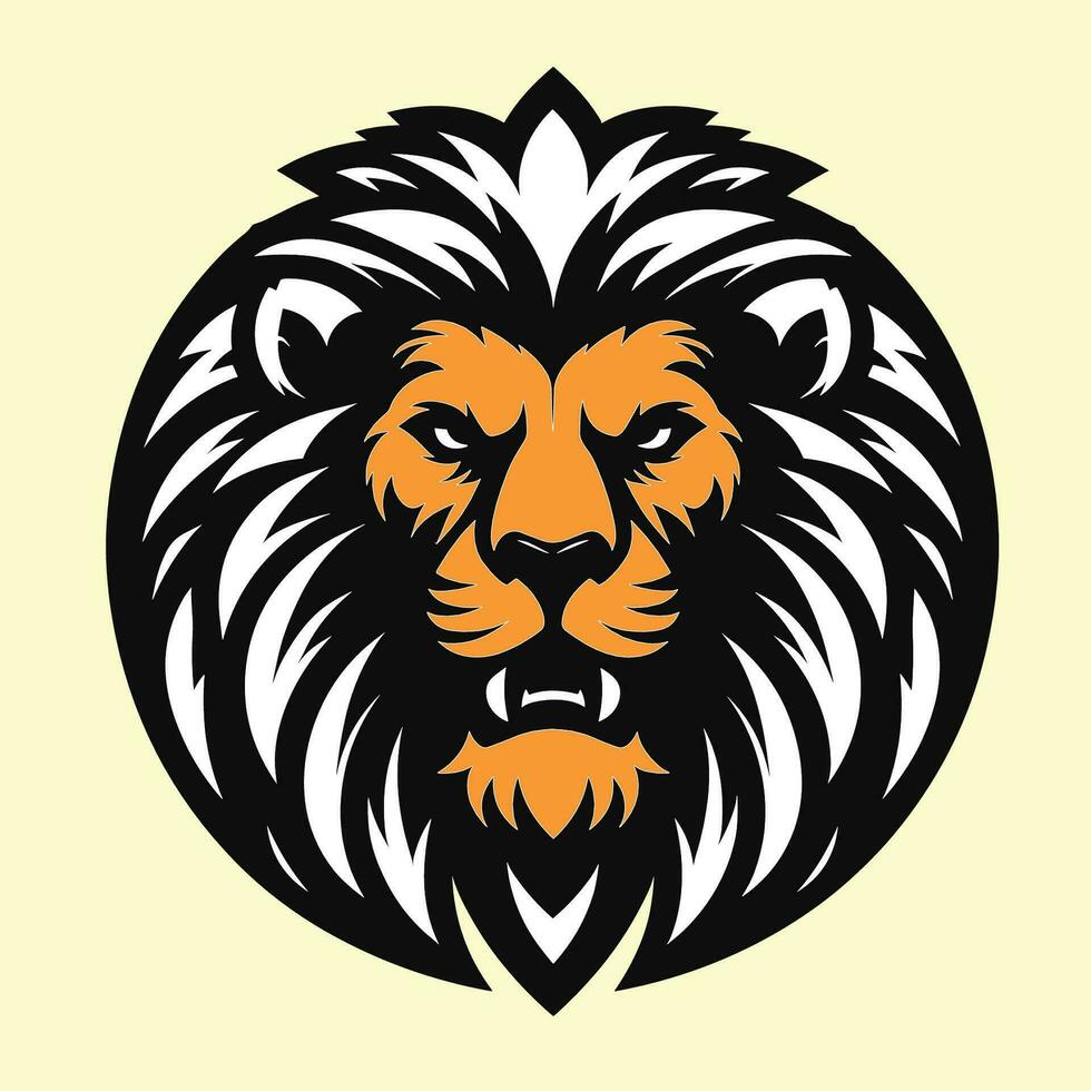 lion head logo mascot vector