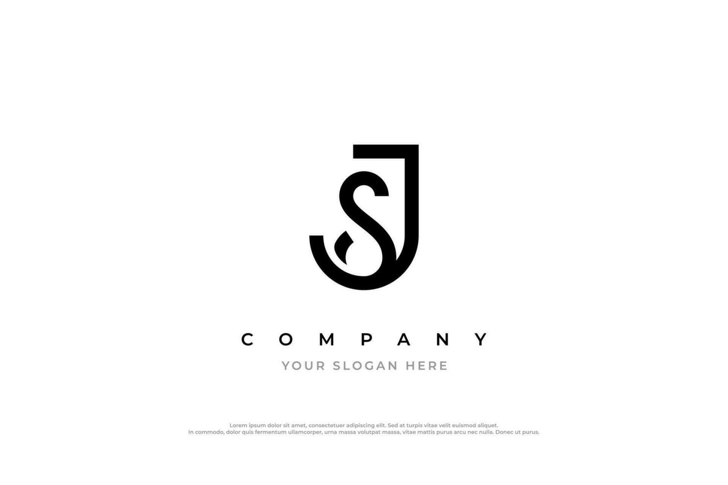 Initial Letter SJ or JS Logo Design vector