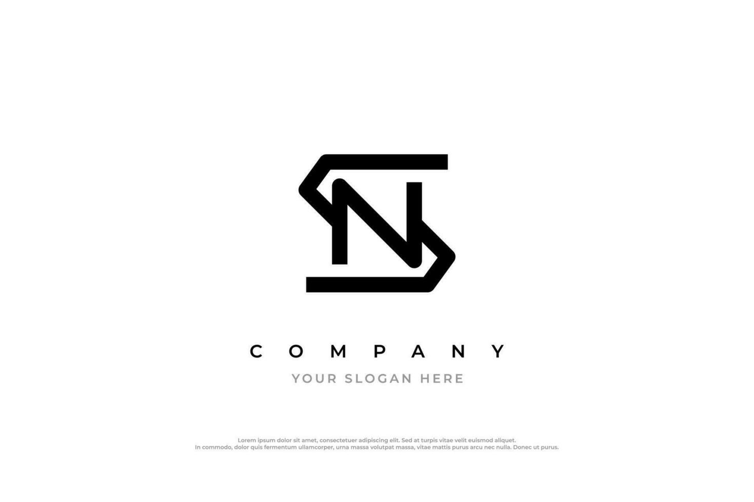 sencillo letra ns o sn logo diseño vector