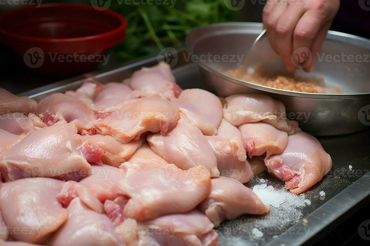 ai generado aves de corral Procesando etapas de pollo carne producción ai generado foto