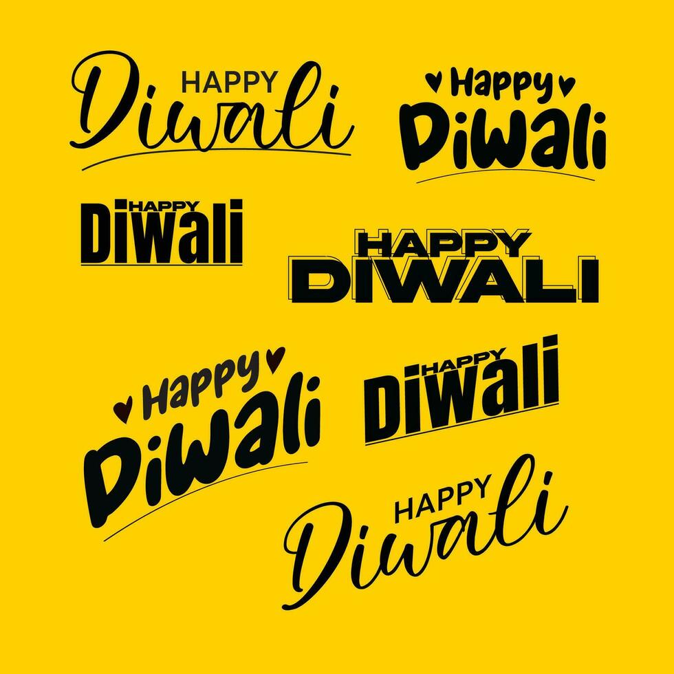 Happy diwali typography vector