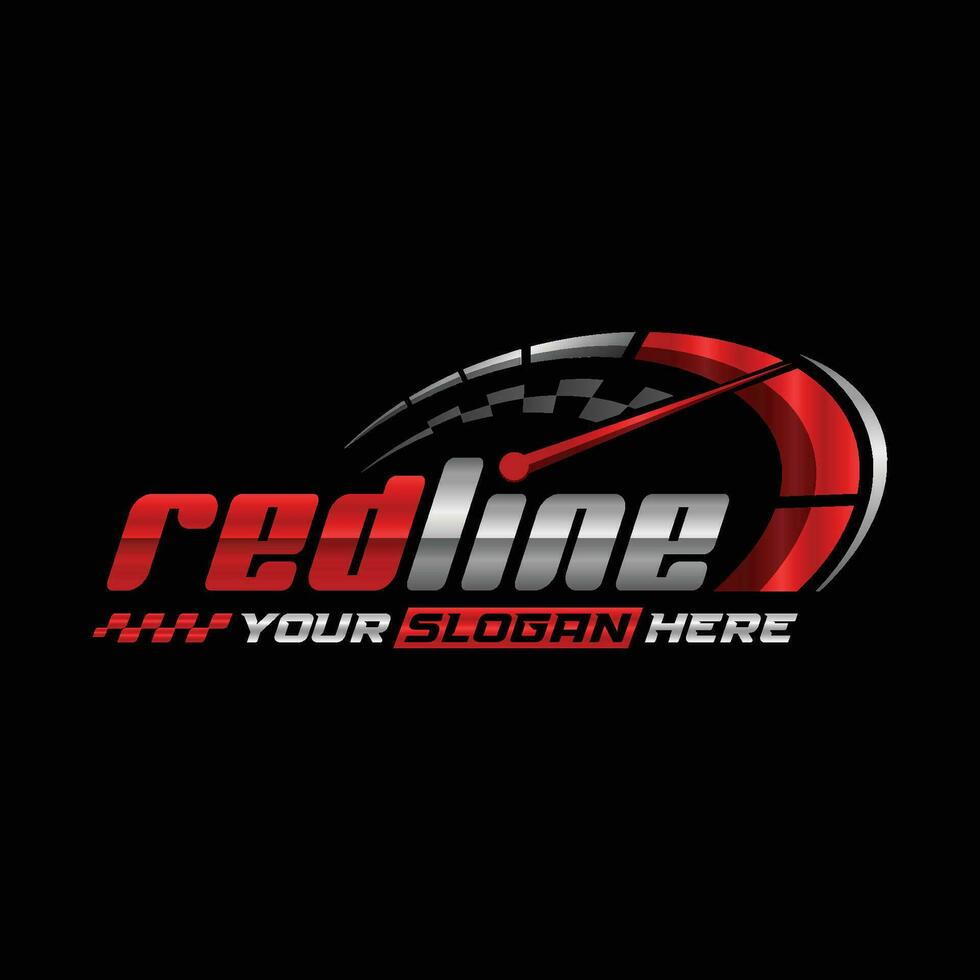 línea roja logotipo, diseño símbolo. automotor coche logo. vector