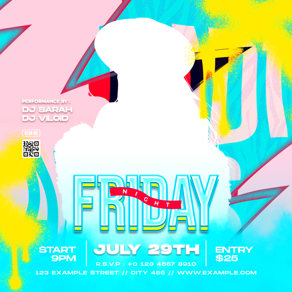 Friday night party flyer social media template psd