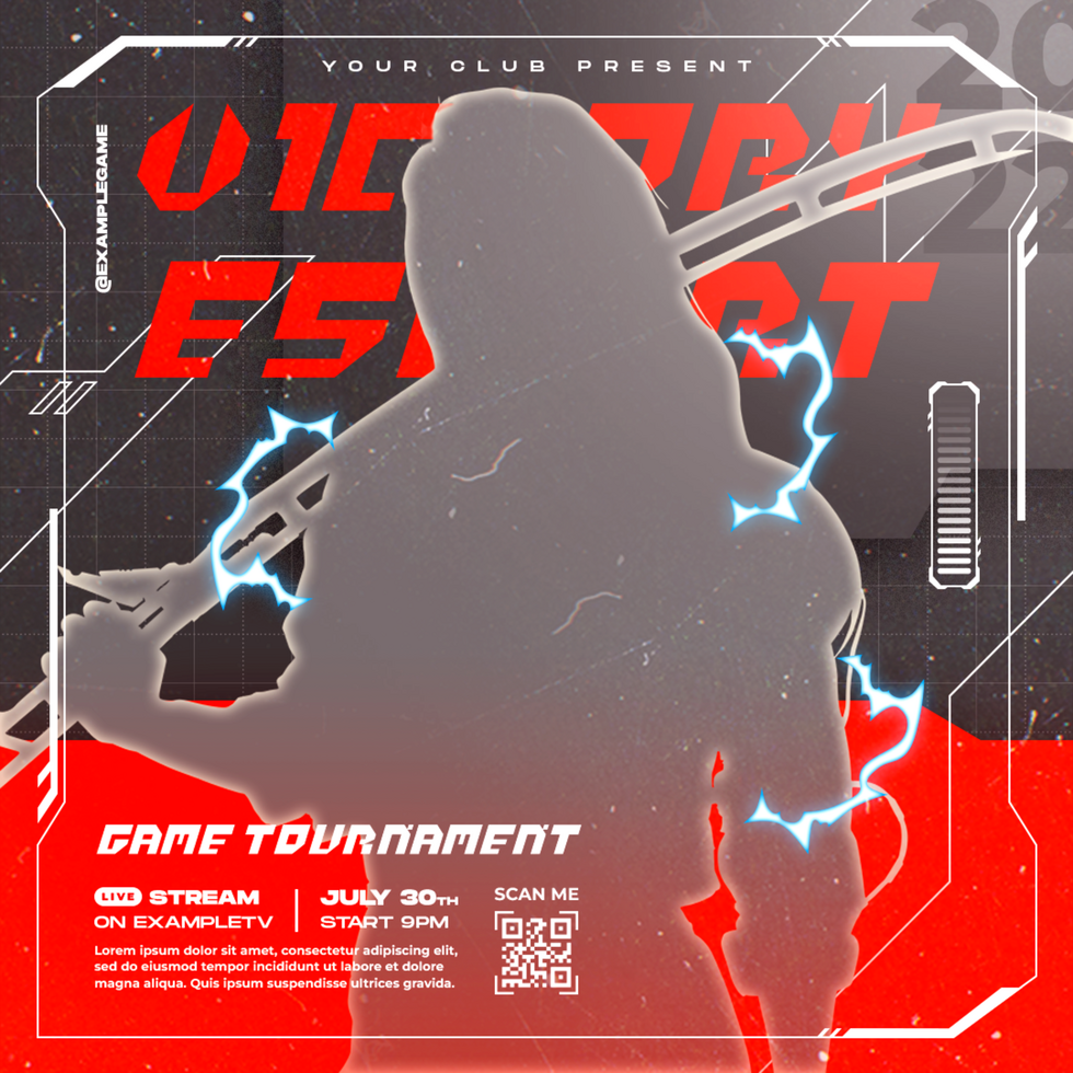 Esport tournament event flyer social media template psd