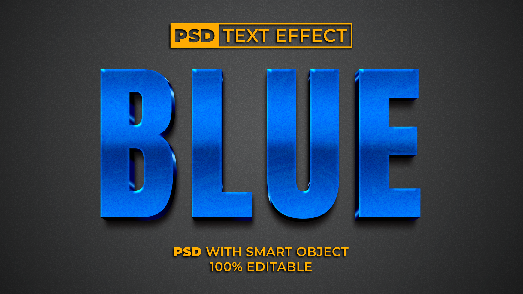 3D Text Effect Blue Style. psd