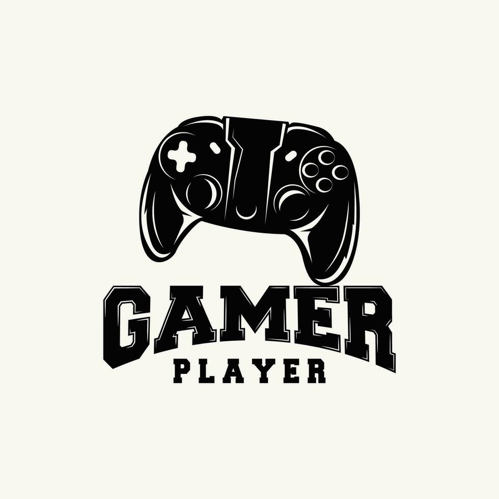 juego consola logo, jugador diseño gamepad ilustración símbolo modelo vector