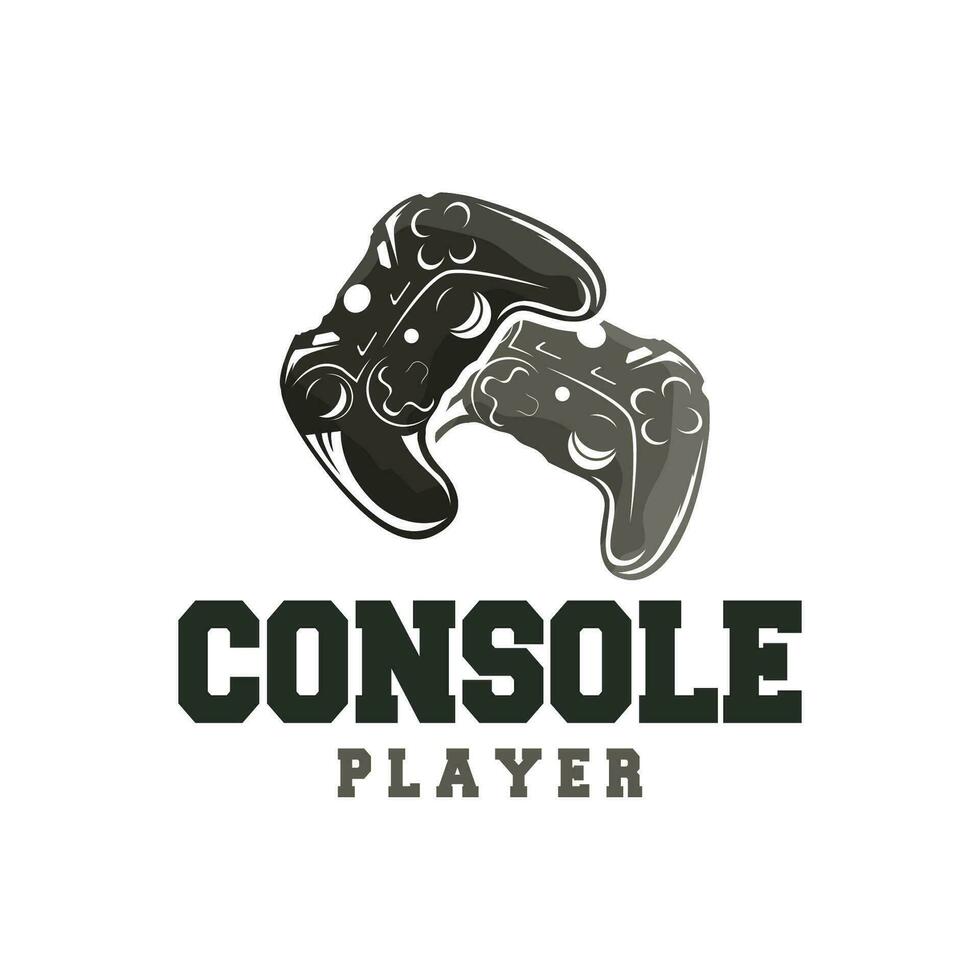Game Console Logo, Gamer Design Gamepad Illustration Symbol Template vector