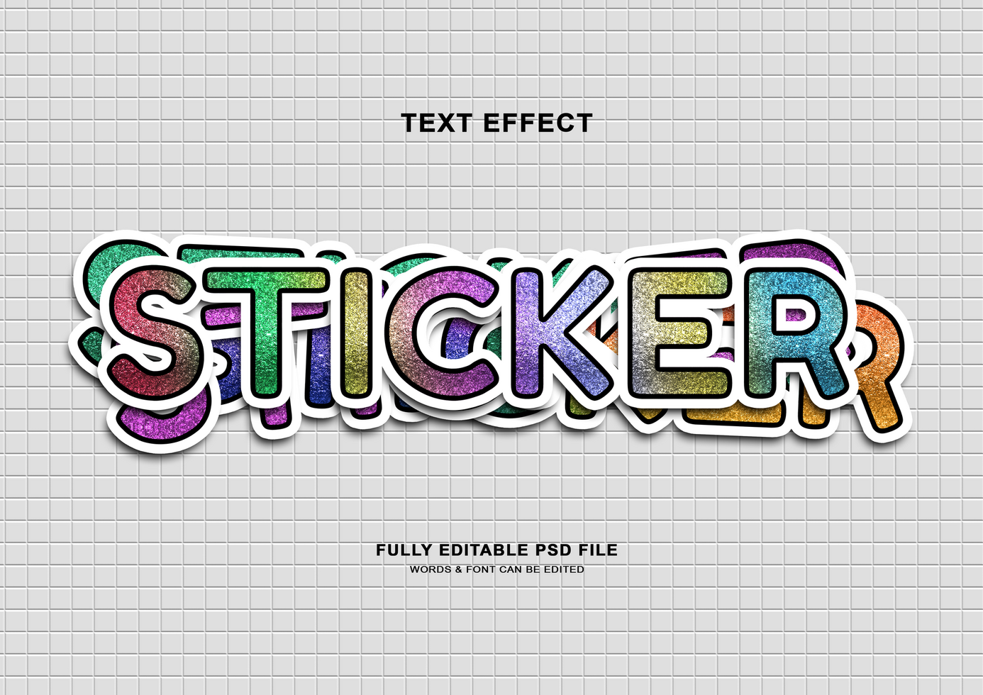 Sticker Editable Text Style Effect psd
