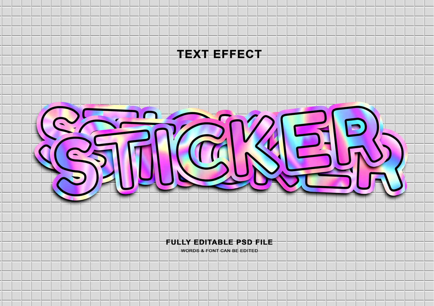Sticker Editable Text Style Effect psd
