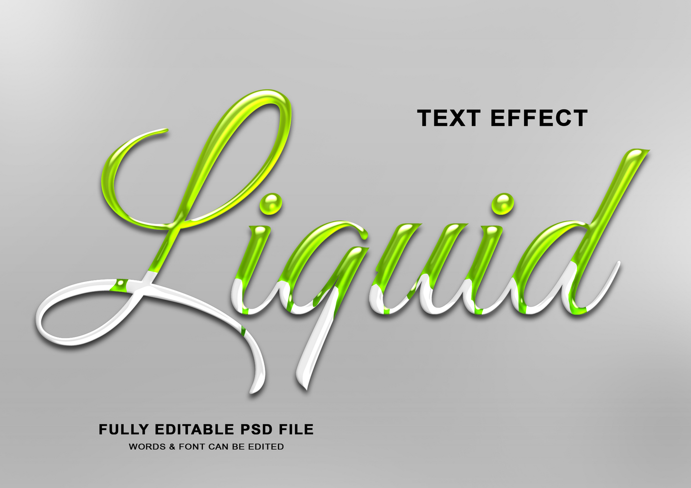 liquide texte style effet psd