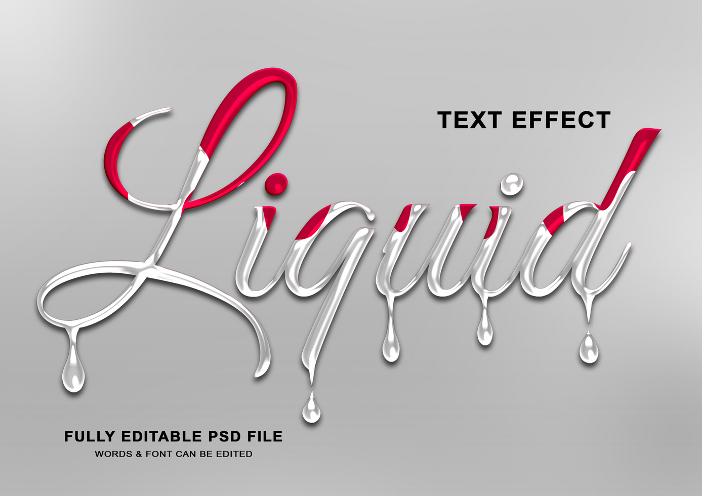 Editable Liquid Drop Text Effect psd