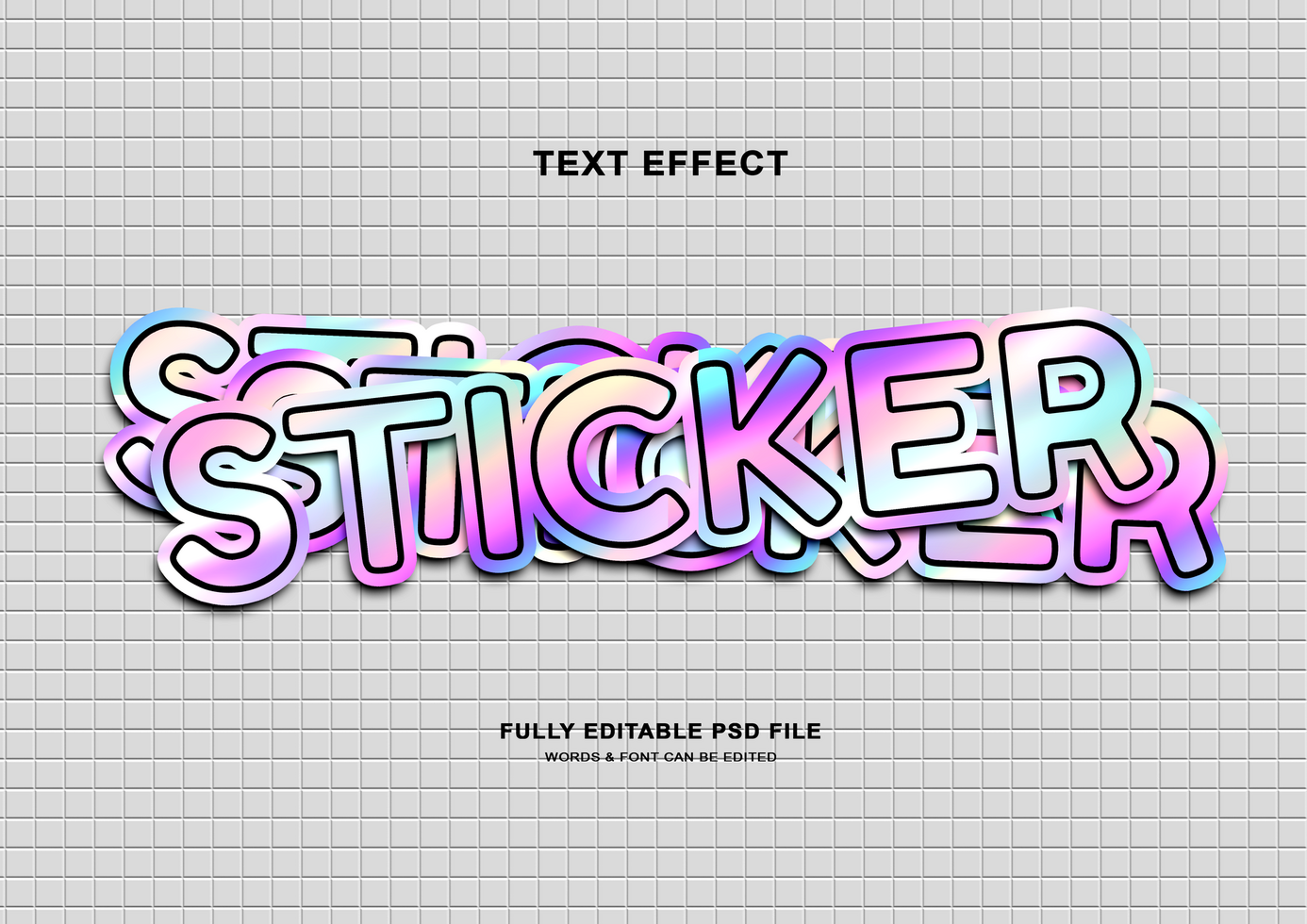 Sticker Editable Text Style Effect psd
