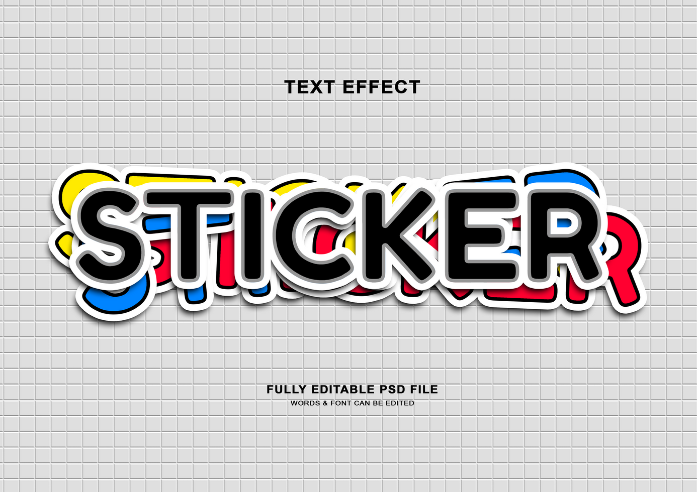 Sticker Editable Text Style Effect psd