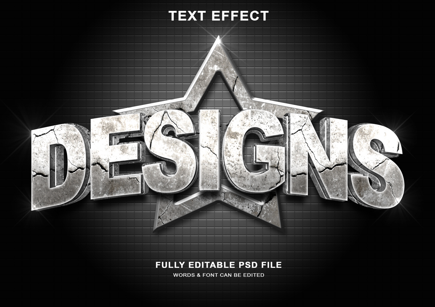 Designs 3d Stone Text Style Effect psd