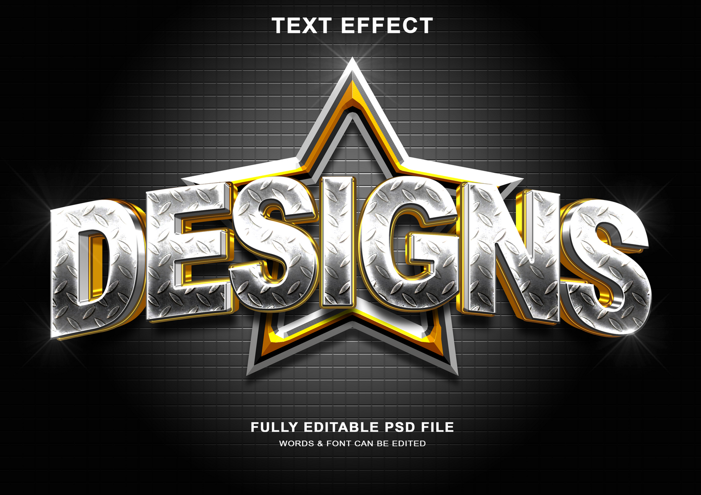 Designs 3d Silver Text Style Effect psd