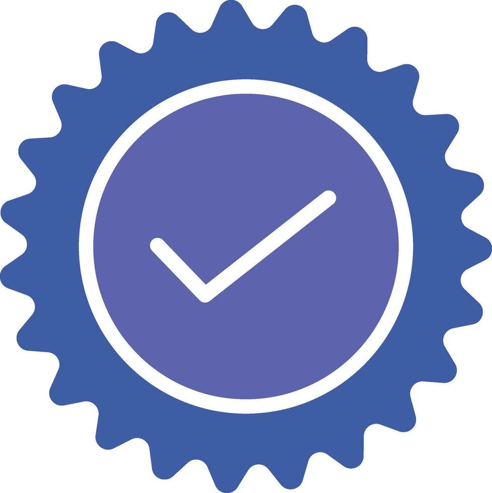 Approval Tick in Blue Badge Icon vector