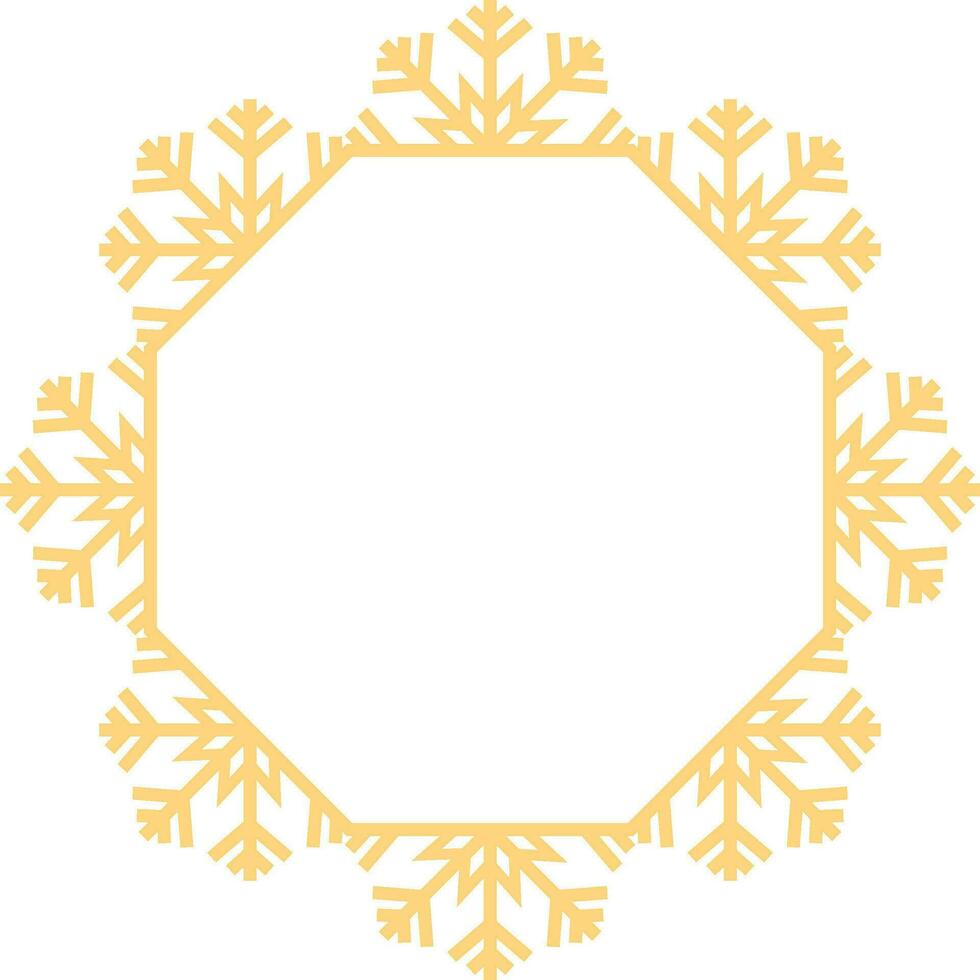 Snowflake Rectangle Frame Vector Illustration