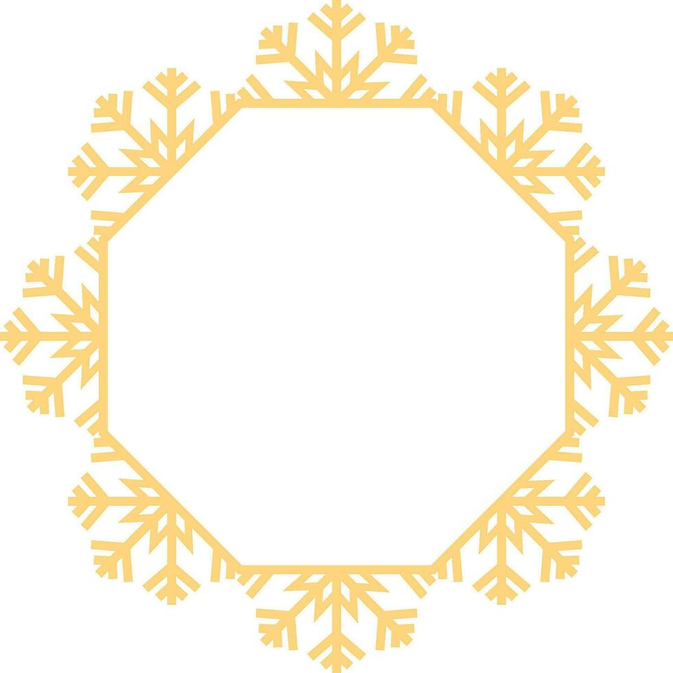 Snowflake Rectangle Frame Vector Illustration