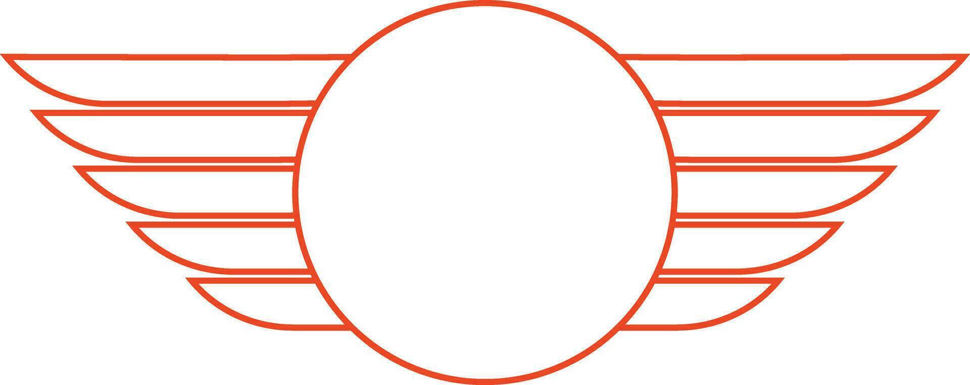 Red Wing with Circle Centre Vector Illustration for Logo