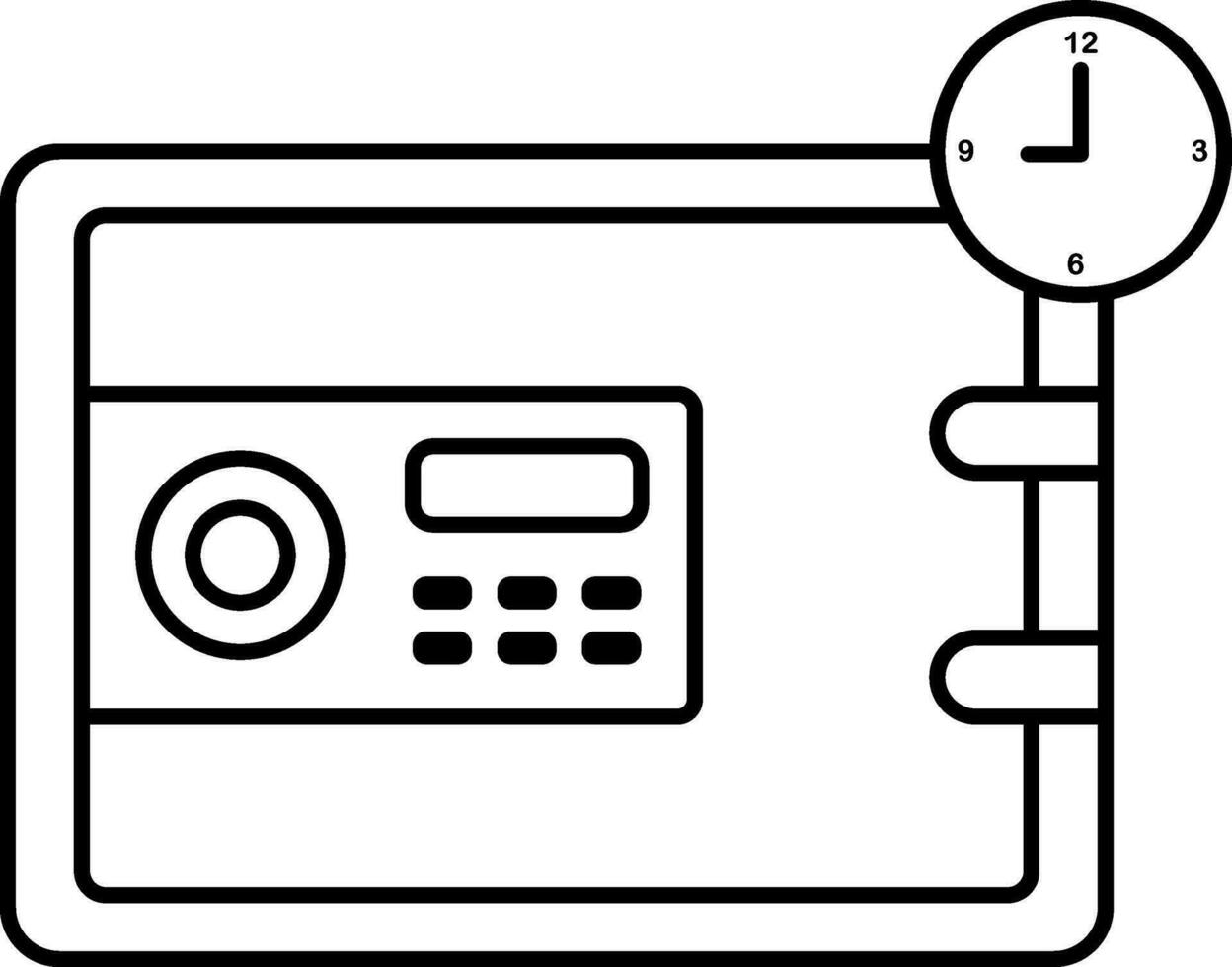 hora bloquear la seguridad bóveda ilustración vector