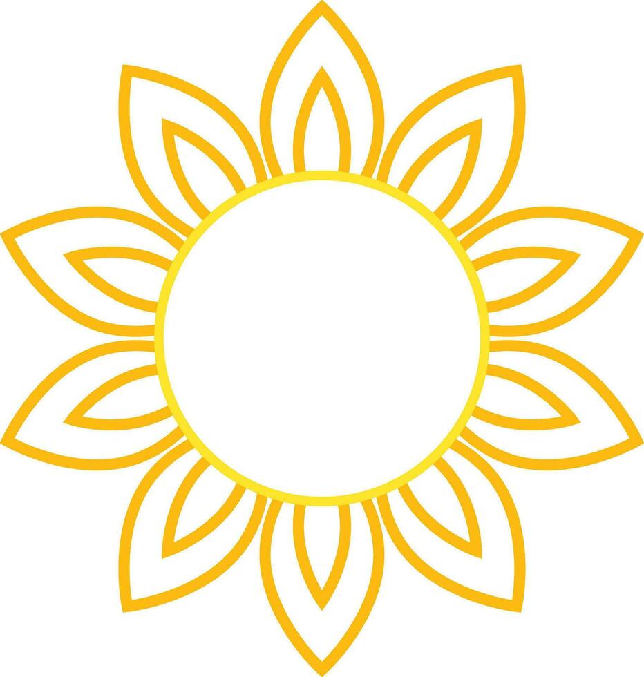 Sunflower Petal Pattern Circular Frame Illustration vector