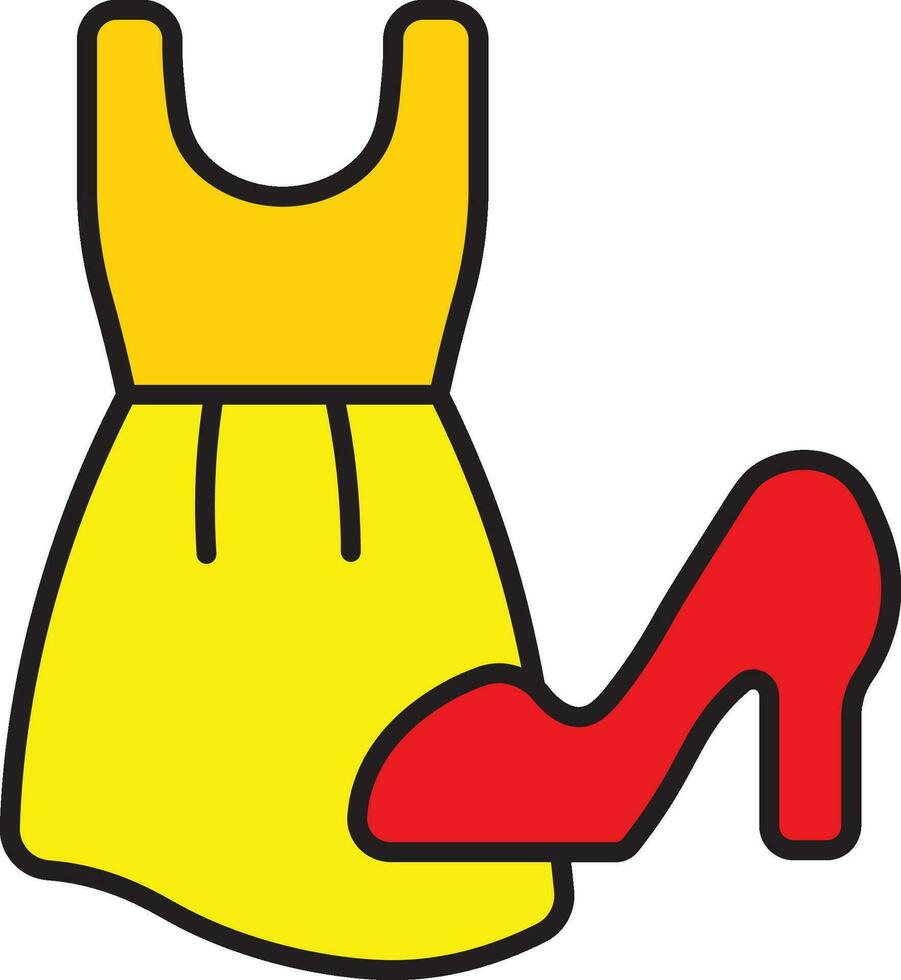 Dress And Heels Icon for Shopping Illustration vector