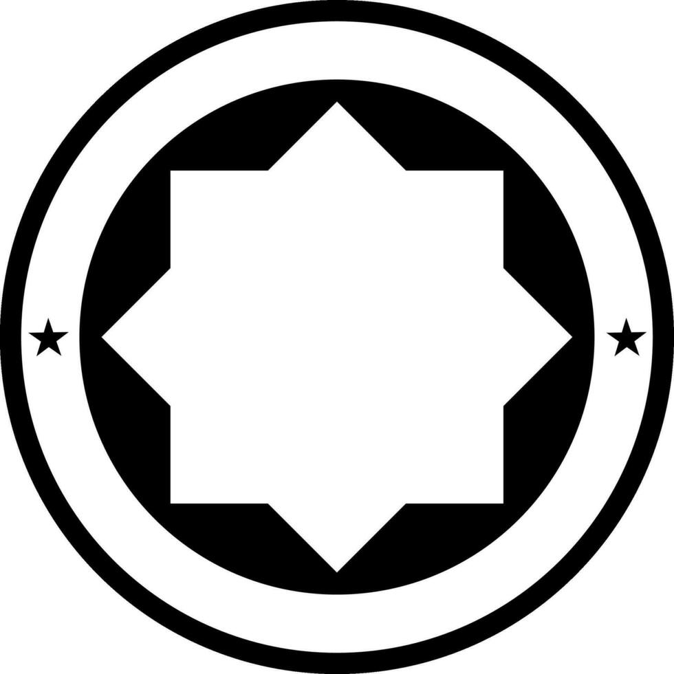 Circle Black and White Badge Template or Frame Vector Illustration