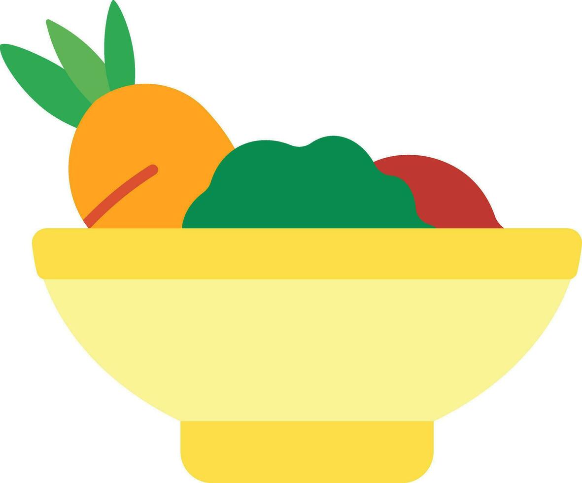 vegetales y Fruta en cuenco icono vector