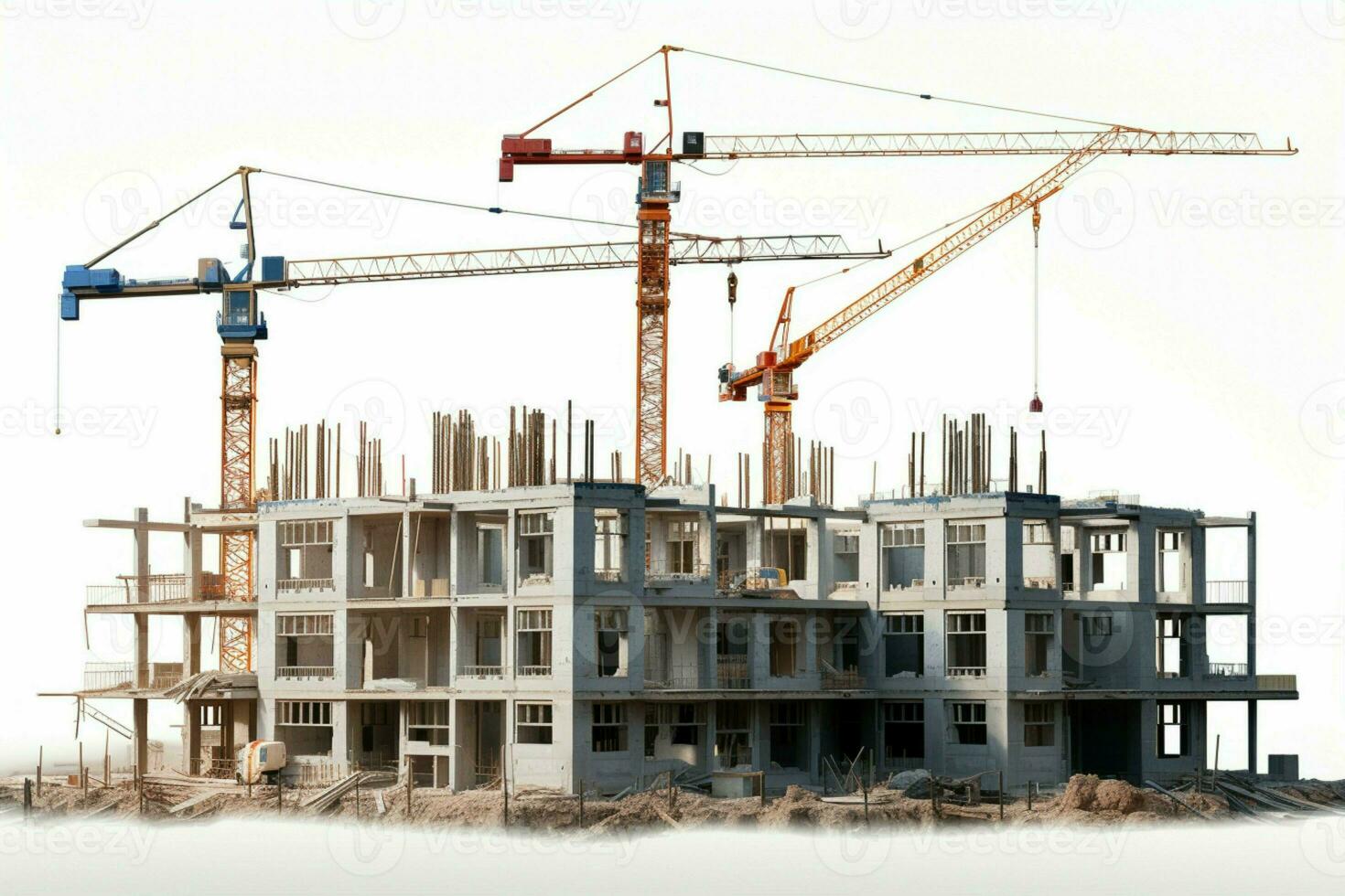 AI generated Construction in focus Building under construction isolated on a white background AI Generated photo