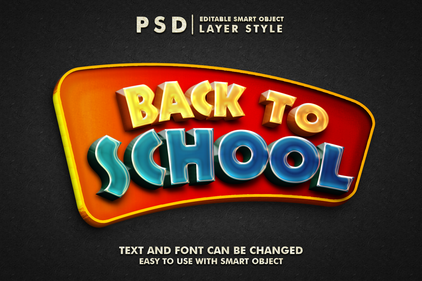 terug naar school- 3d tekst effect premie psd