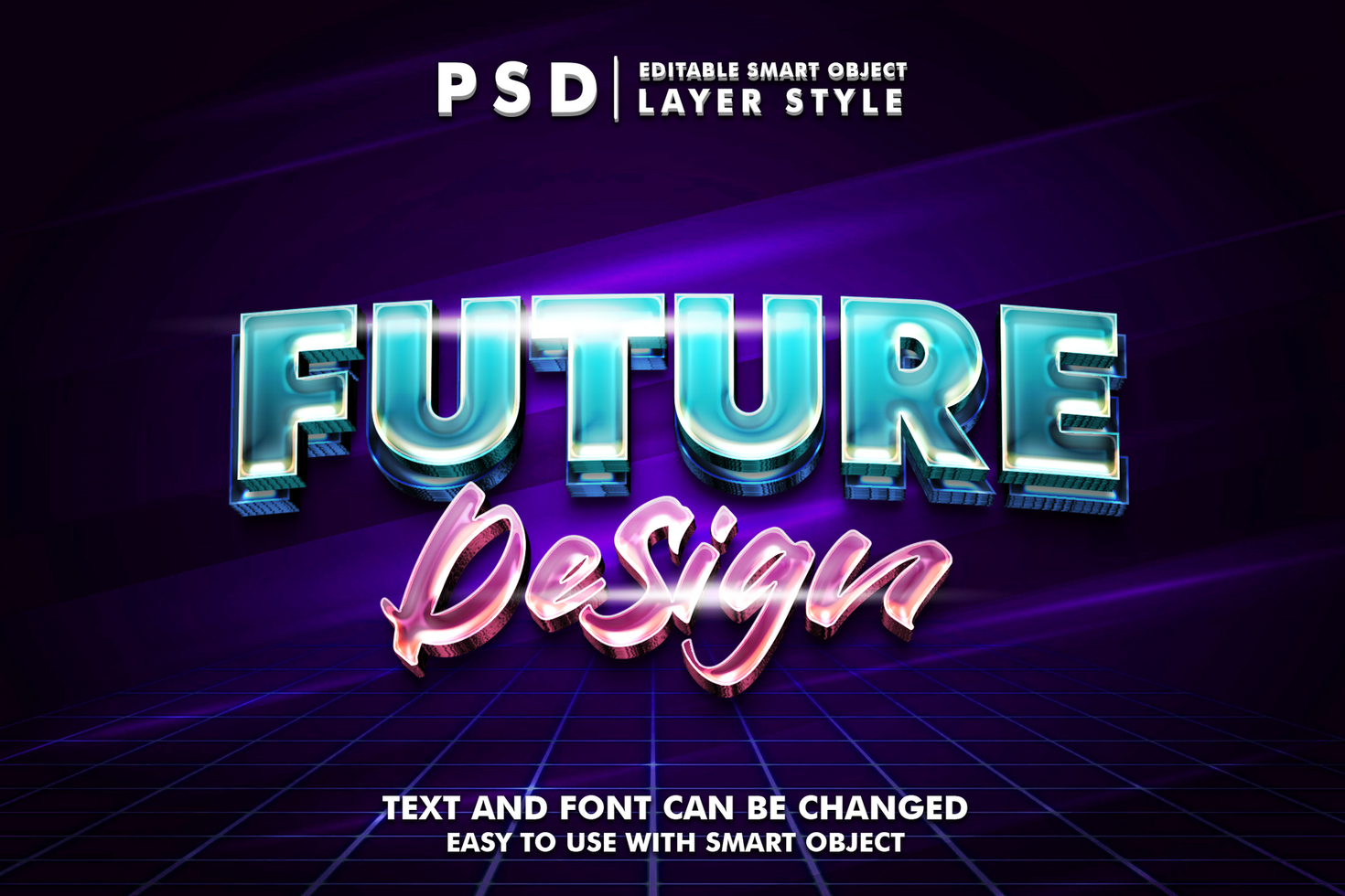 futuro editável texto efeito psd