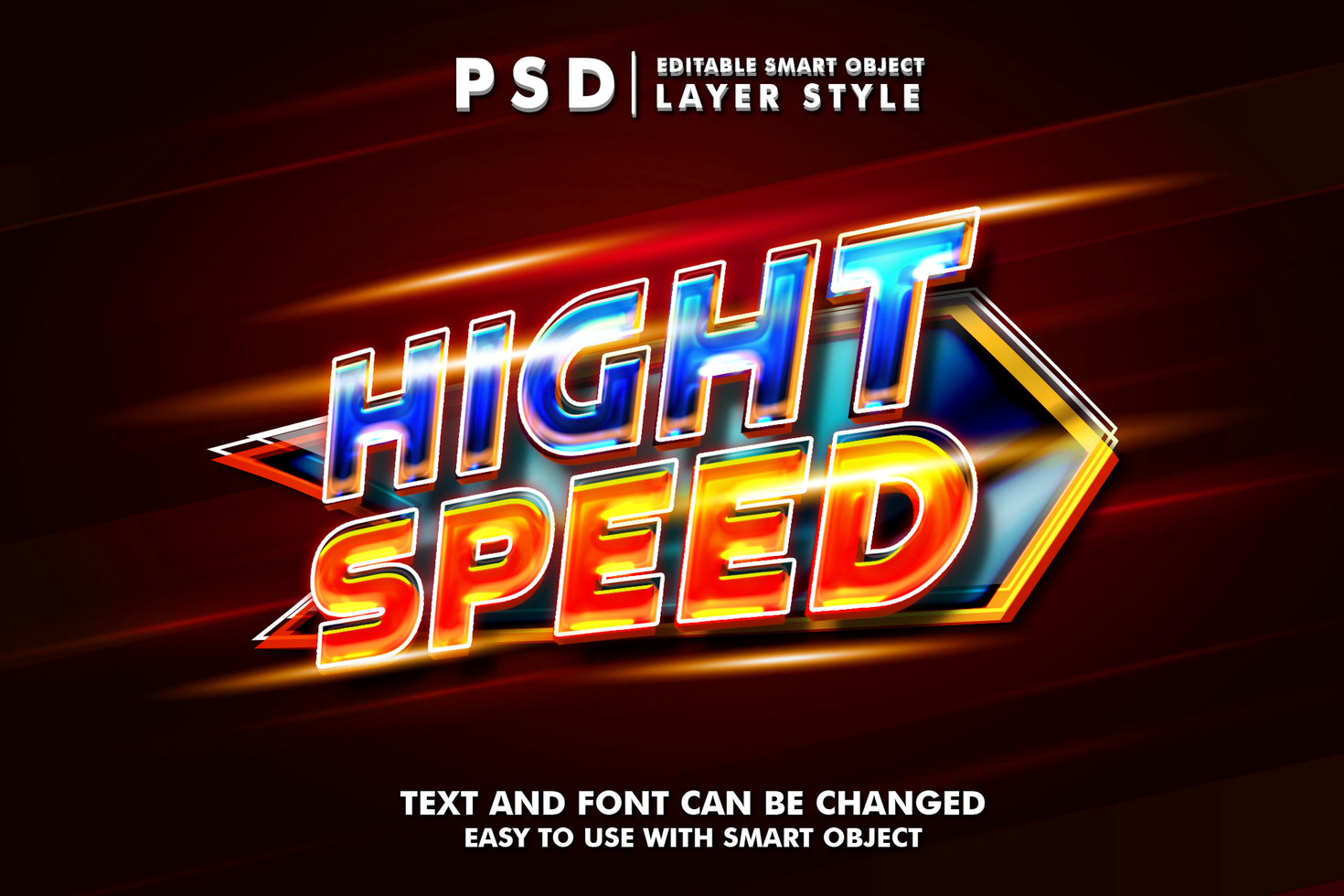 altura velocidad 3d texto efecto prima psd